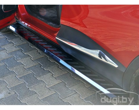 Пороги алюминиевые NORTHSTAR CHROME для RENAULT KAPTUR 2016-...